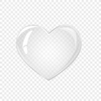 transparant hart. valentijnsdag dag. zeep bubbel, kristal glas hart. schoonheid Product, vocht, huidsverzorging transparant bubbels top visie, verstrooien spatten vector