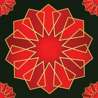 Islamitisch patroon sier- mandala ontwerp gouden rood kleur vector