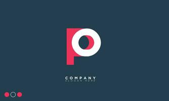 po alfabet brieven initialen monogram logo op, p en O vector