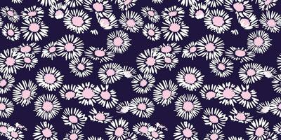 naadloos patroon met vector hand- getrokken, klein, gemakkelijk, abstract bloemen kamilles. schattig ditsy, madeliefje bloemen afdrukken. ontwerp ornament voor kleding stof, interieur decor, textiel, mode, behang