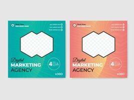 ontwerpsjabloon voor digitale marketingbureaus voor sociale media vector