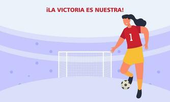 Spaans Amerikaans voetbal spelers vieren hun zege Bij de wereld kop illustratie vector