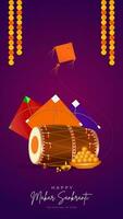 makar sankranti creatief sociaal media post vector