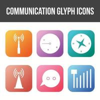 unieke communicatie glyph vector icon set