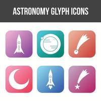 unieke astronomie lijn vector icon set