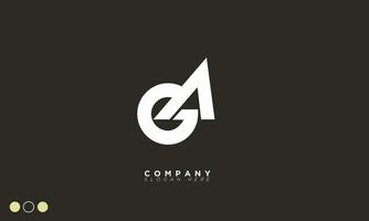 ga alfabet letters initialen monogram logo ag, g en a vector