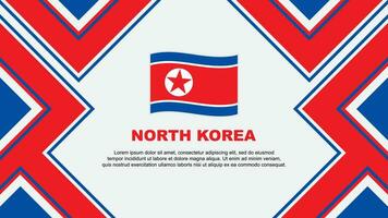 noorden Korea vlag abstract achtergrond ontwerp sjabloon. noorden Korea onafhankelijkheid dag banier behang vector illustratie. noorden Korea vector