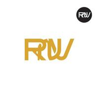 brief rnv monogram logo ontwerp vector