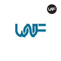 brief wnf monogram logo ontwerp vector