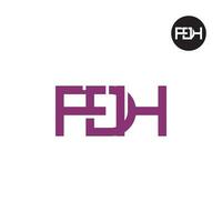 brief fdh monogram logo ontwerp vector