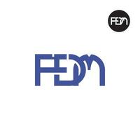 brief fdm monogram logo ontwerp vector