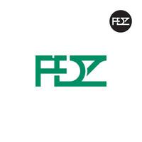 brief fdz monogram logo ontwerp vector