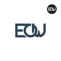 brief eow monogram logo ontwerp vector