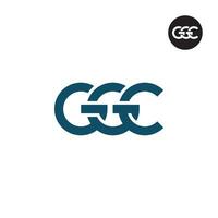 brief ggc monogram logo ontwerp vector