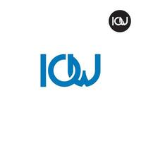 brief iow monogram logo ontwerp vector