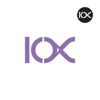 brief iox monogram logo ontwerp vector