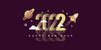 2022 gelukkig nieuwjaar illustratie sjabloonontwerp vector