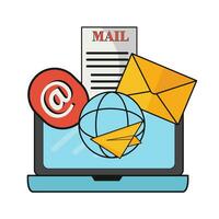 e-mail, internet met laptop illustratie vector