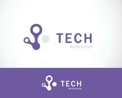 tech logo icoon teken symbool molecuul wetenschap logo laboratorium app web vector