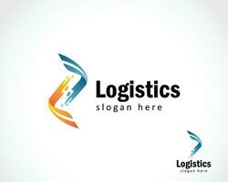 logistiek logo creatief teken symbool bedrijf markt pijl reizen vector