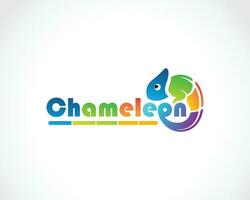 kameleon logo creatief ontwerp kleur modern dier wild leven bedrijf vector