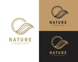 natuur logo creatief cirkel embleem wijnoogst kunst lijn kunst vector