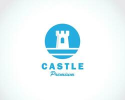 kasteel logo creatief embleem merk ontwerp vector