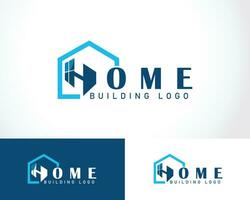 huis logo creatief eerste h ramen gebouw sjabloon vector