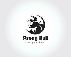 stier logo creatief zwart vector ontwerp sterk dier logo