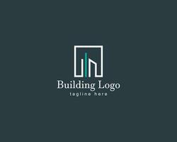 gebouw logo creatief lijn bedrijf horizon stad embleem vector