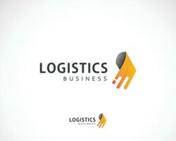 logistiek logo creatief markt pijl teken symbool ontwerp modern snel levering vector