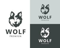 wolf logo creatief ontwerp hoofd wolf vector dier merk tatoeëren