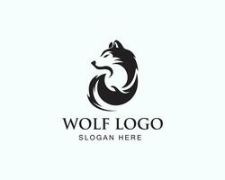 wolf logo creatief ontwerp hoofd wolf vector dier merk tatoeëren