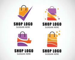 winkel logo creatief reeks ontwerp vector kleur modern bedrijf icoon