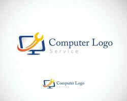 computer logo creatief ontwerp sjabloon onderhoud optie ontwerp concept vector
