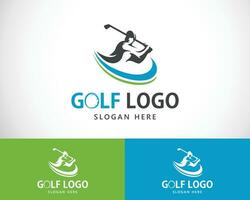 golf logo creatief sport atletisch logo ontwerp hobby vector