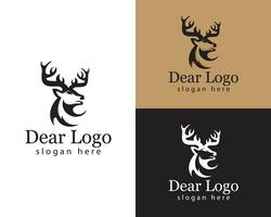 hert logo creatief dier hoofd logo zwart vector tekening kunst