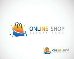 online winkel logo creatief bedrijf levering op te slaan zak tabel vector