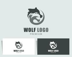 wolf logo creatief ontwerp sjabloon hoofd cirkel vector