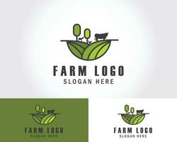 boerderij logo creatief groei landbouw bedrijf embleem ontwerp sjabloon vector