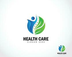 Gezondheid zorg logo creatief wervelkolom medisch natuur icoon ontwerp vector