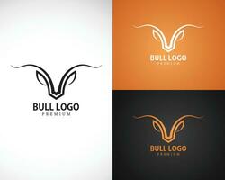 stier logo creatief lijn kunst ontwerp teken symbool embleem merk vector
