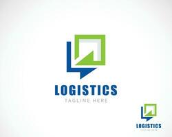 logistiek logo creatief pijl teken symbool markt bedrijf economie babbelen raadplegen vector