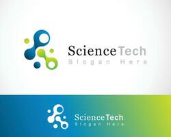 wetenschap logo creatief ontwerp concept kleur modern tech molecuul onderwijs laboratorium aansluiten digitaal teken symbool vector