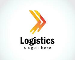 logistiek logo creatief teken symbool bedrijf markt pijl reizen vector