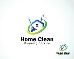 huis schoon logo creatief schoon en onderhoud ontwerp concept vector