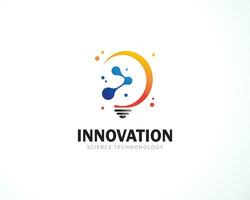 innovatie logo creatief lamp wetenschap laboratorium ontwerp concept onderwijs vector