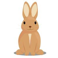 tekenfilm schattig bruin konijn. vector illustratie.