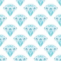 Naadloos patroon van geometrische blauwe diamanten op witte achtergrond. Trendy hipster kristallen ontwerp. vector