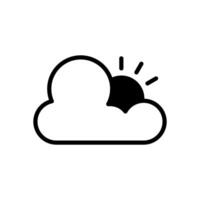 wolk met zon icoon vector ontwerp sjabloon
